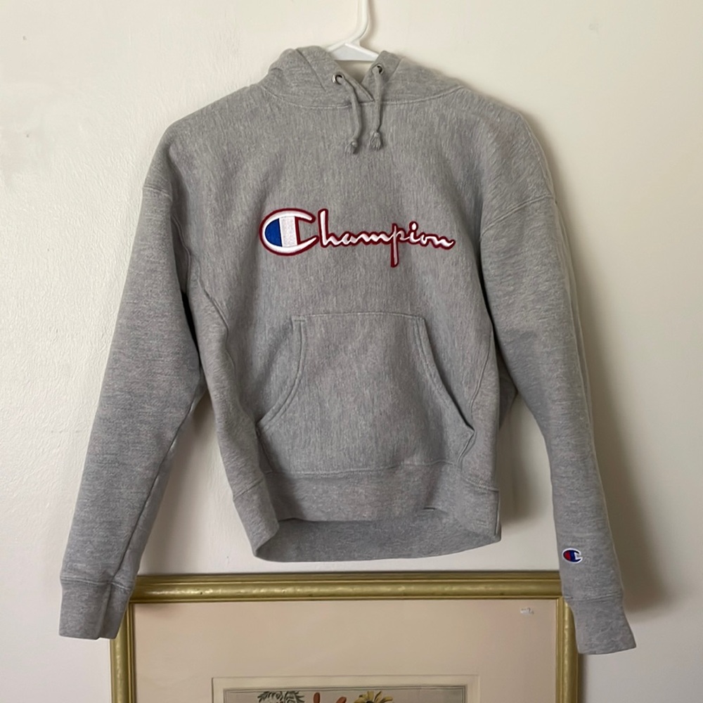Champion reverse weave gray hoodie size small